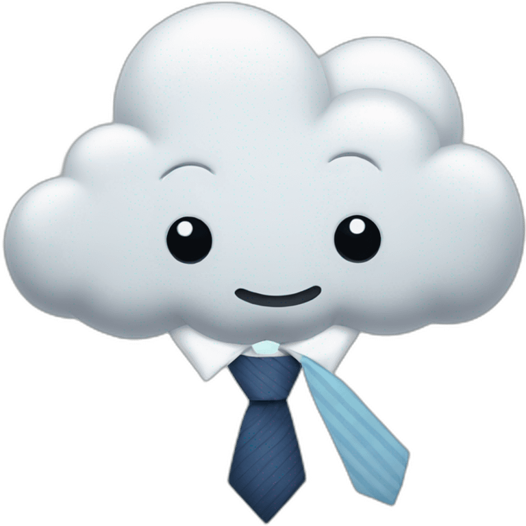 cloud whit face and a tie emoji