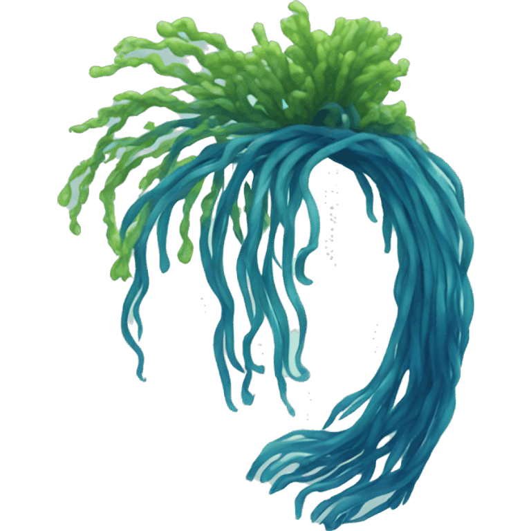 tall blue seaweed flowing emoji