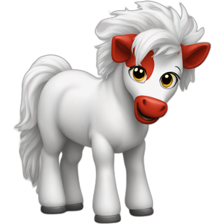 It clown white pony emoji