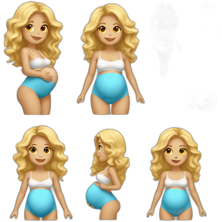 adorable pregnant blond full body women with beach-wave-hair emoji