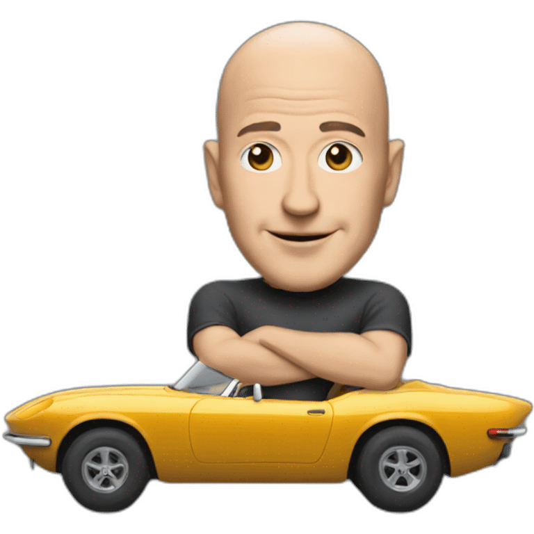 Jeff bezos with a car emoji