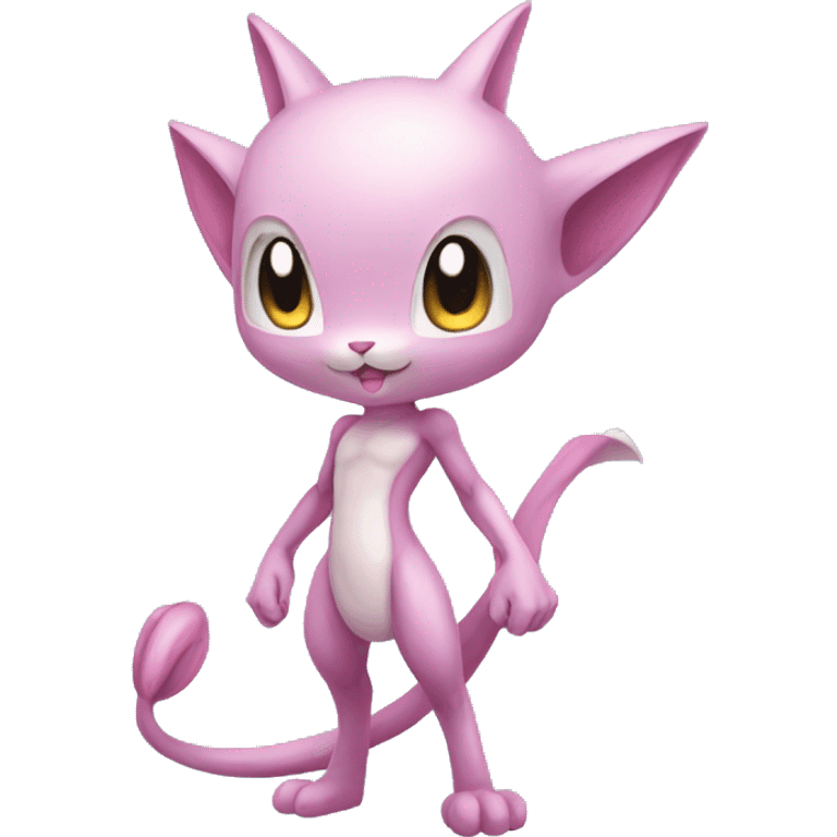 Pink Chibi Anthro Mewtwo-Pokémon full body emoji