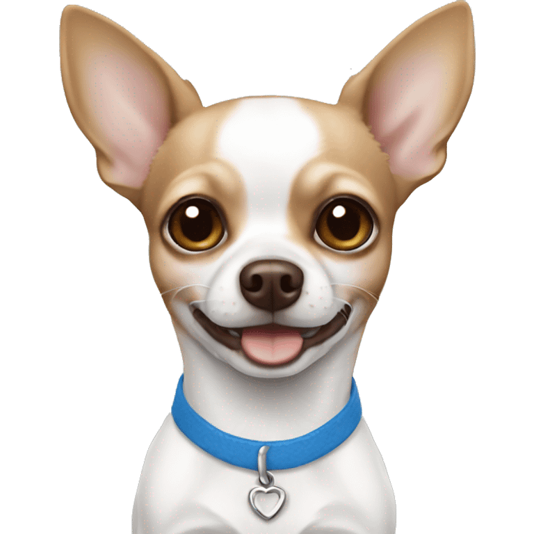 Chihuahua white with blue and brown emoji