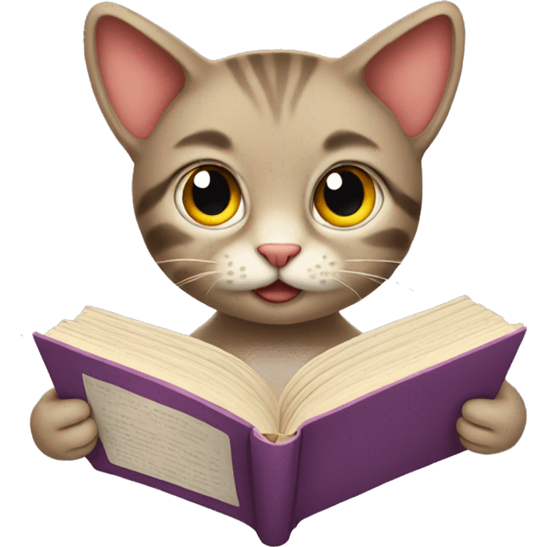 Cat read book emoji