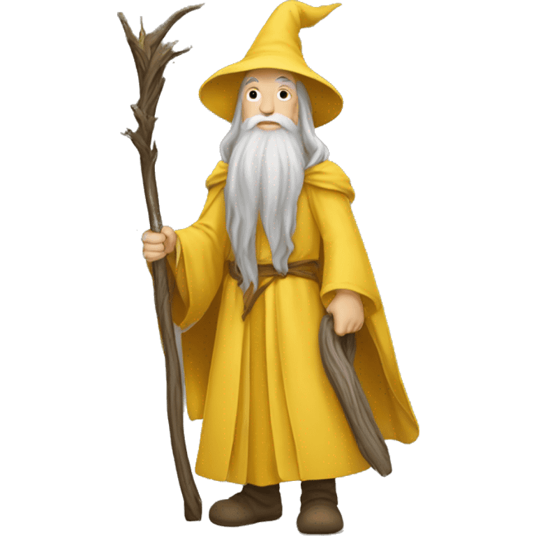 gandalf wearing yellow clothing leading the way emoji