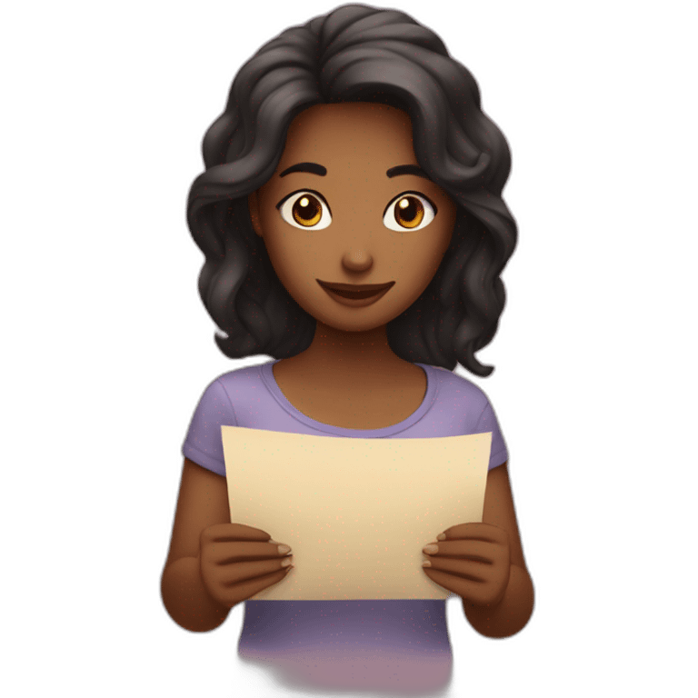 girl reading love letter emoji