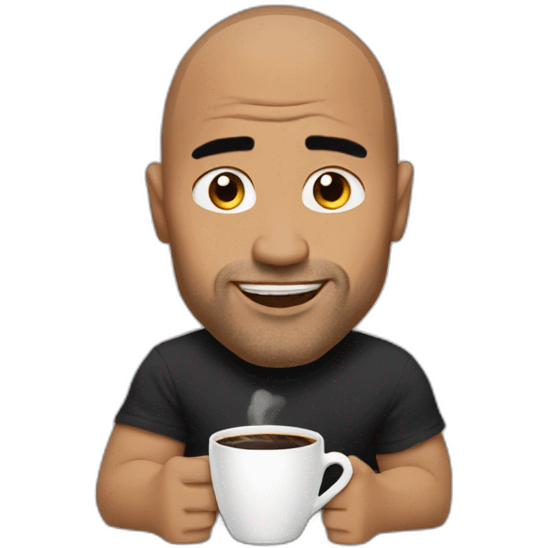 The rock take coffe emoji