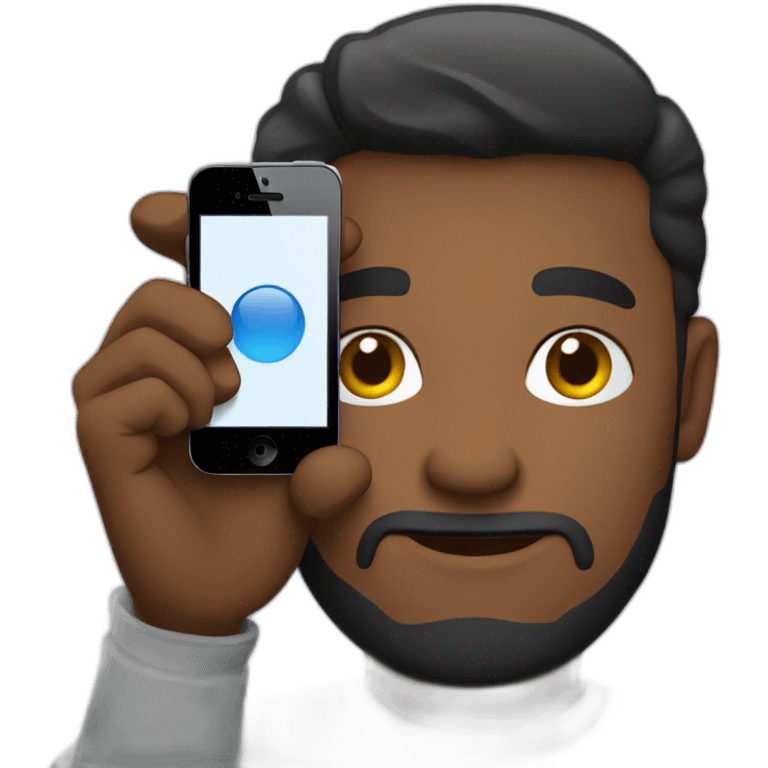 Man holding iPhone emoji