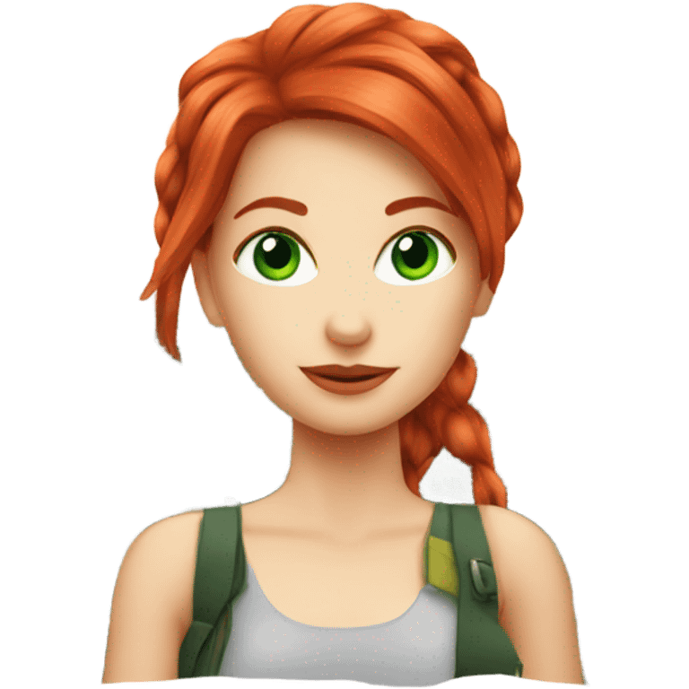 Green eyed Red Hair girl with tour eiffel emoji