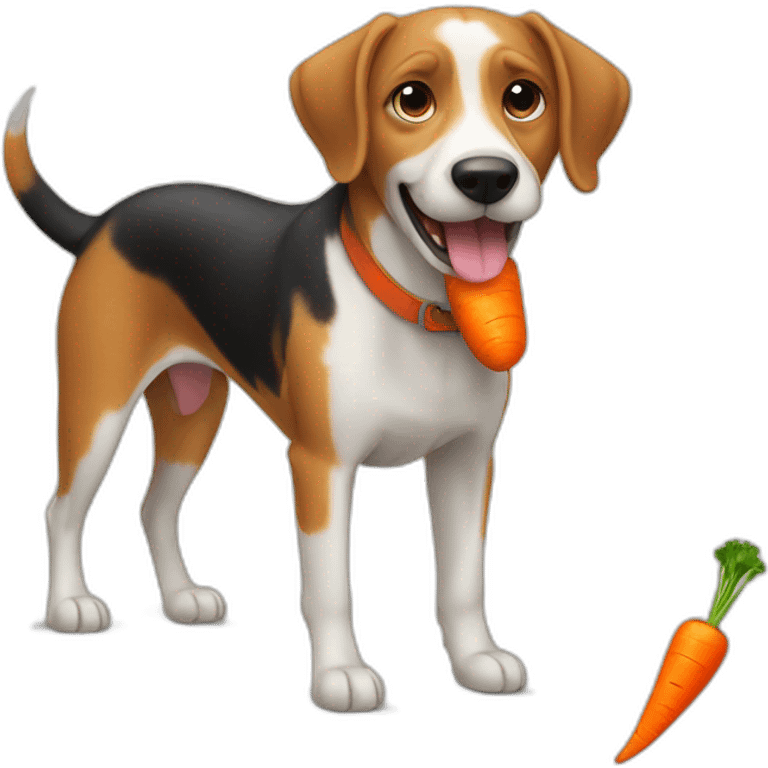 dog eating a carrot while standing emoji