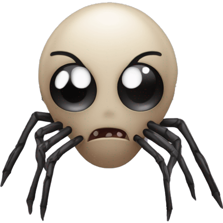 scary spider hanging on web emoji