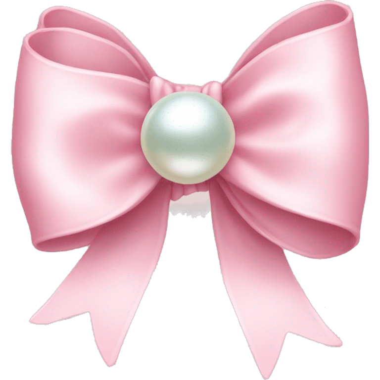 light pink bow with a pearl charm emoji