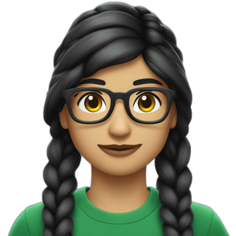 Mia Khalifa black braid white tshirt green sleeves slytherin logo emoji