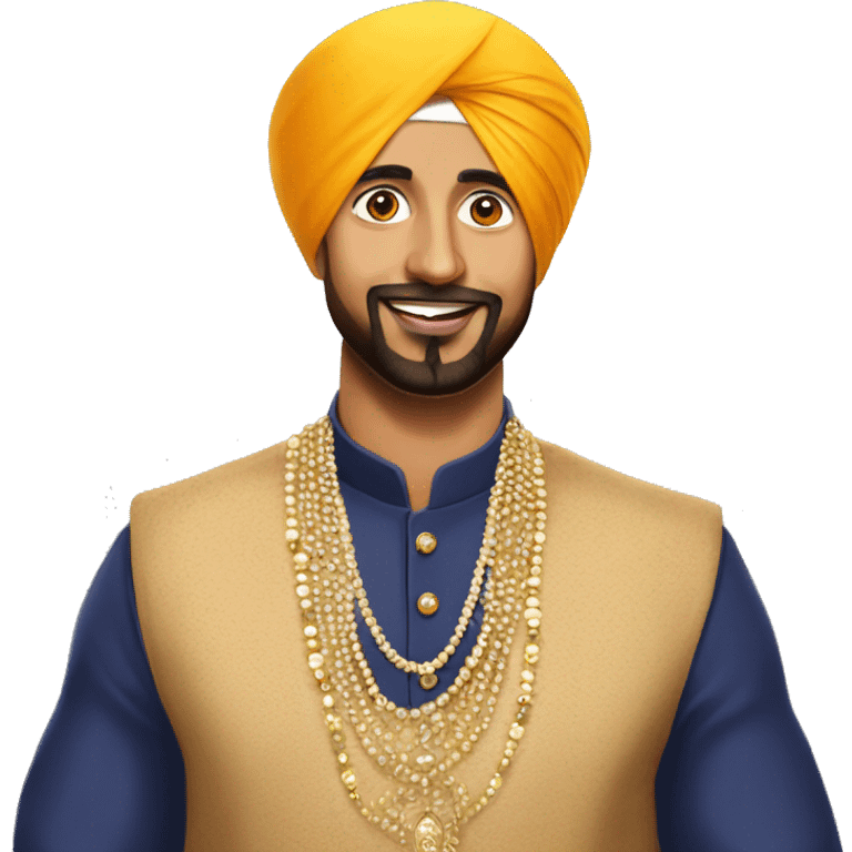 sikh man like diljit dosanj in traditional attire emoji