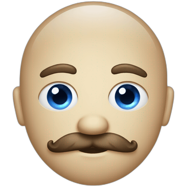 blue eyes globe man with mustache emoji