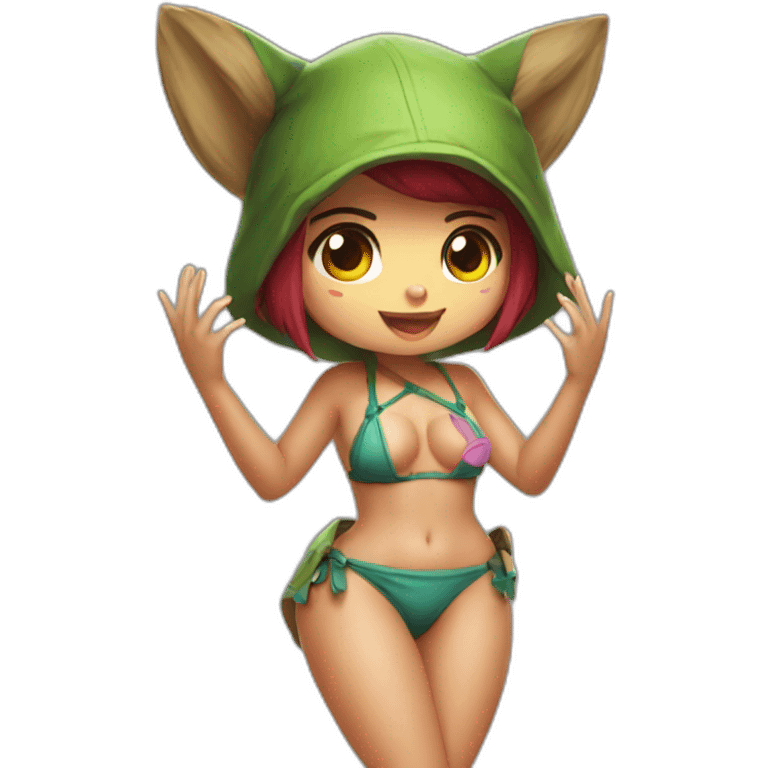 Teemo posing legs and ass in bikini sfw emoji