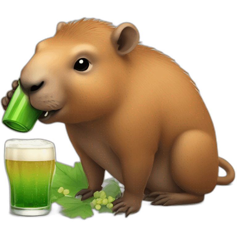 Capibara drinking beer emoji