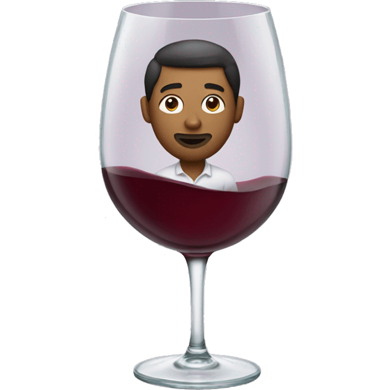 a man floating in a wine glass emoji