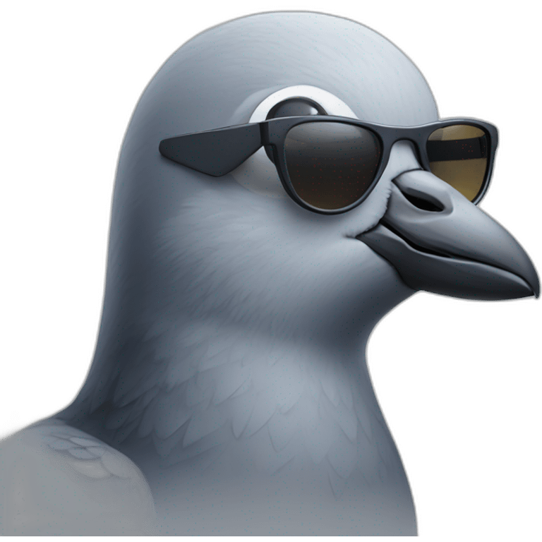 a pigeon with sunglasses emoji