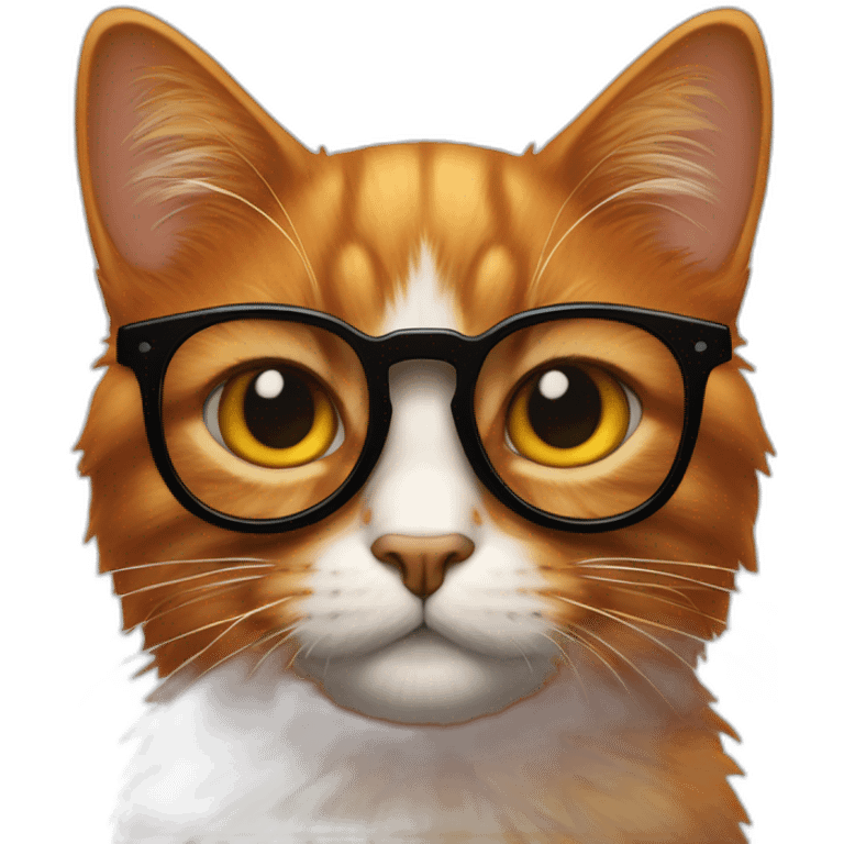 Un chat tout roux avec des lunettes de soleil noire sans qu'on puisse voir ses yeux emoji