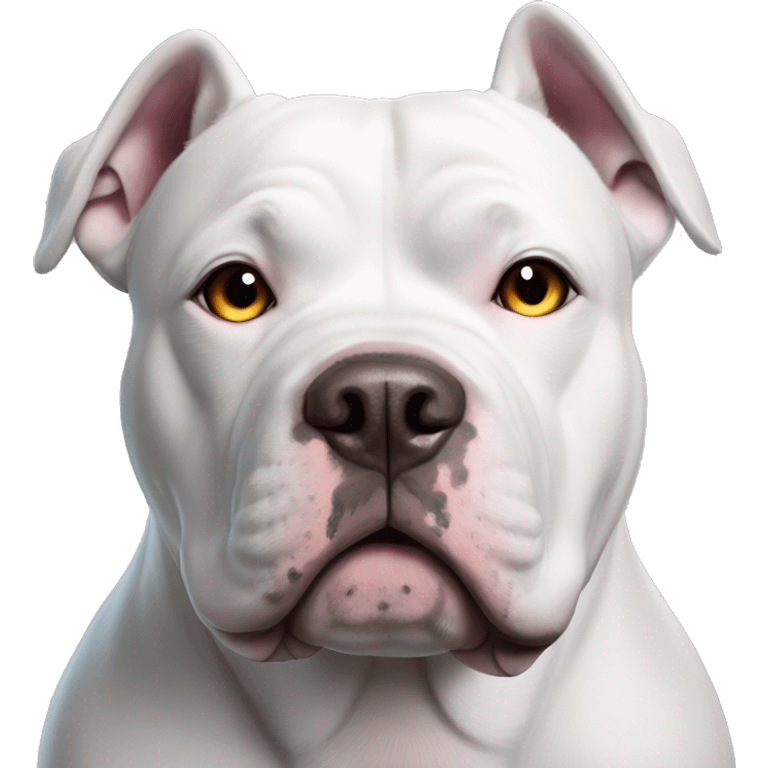 Lilac tri XL American Bully dog with blue eyes emoji