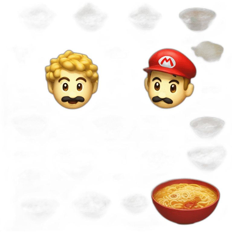 Mario qui mange des ramen emoji