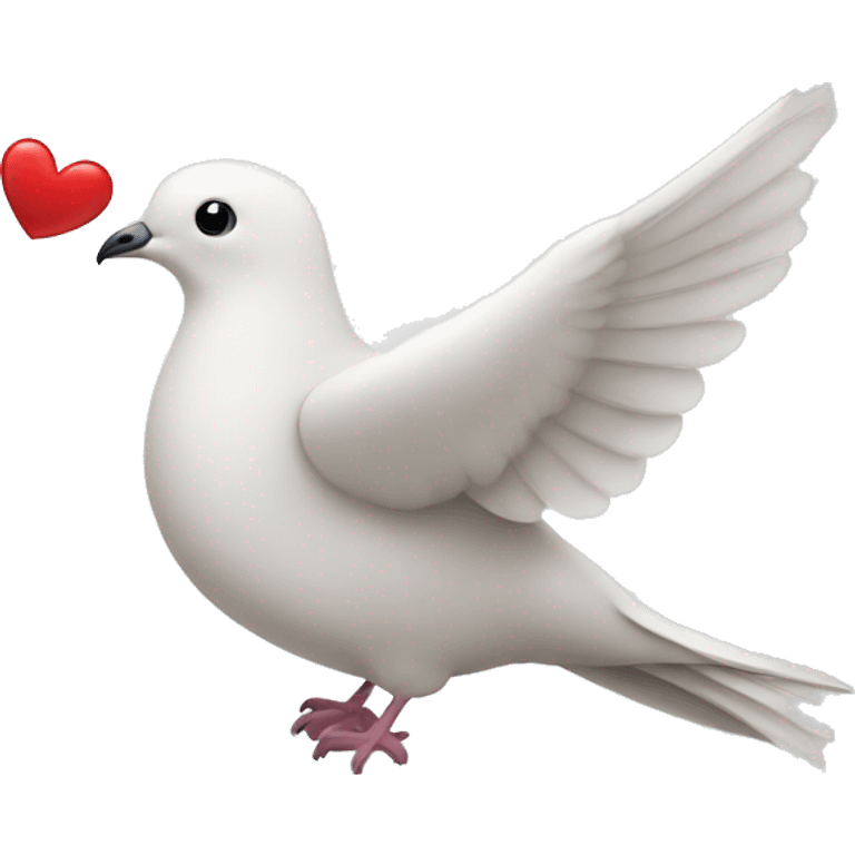 Dove with a heart emoji