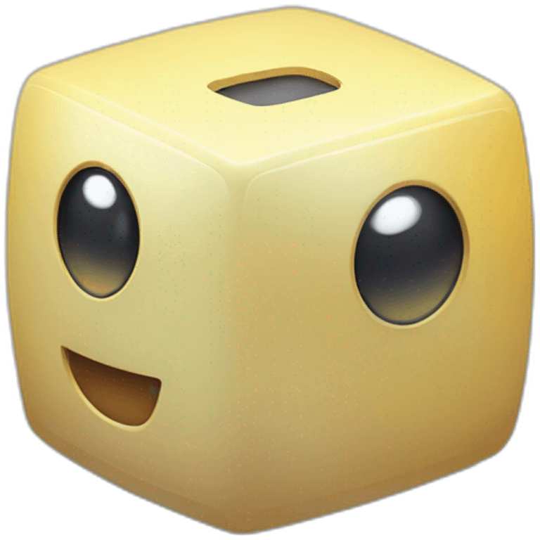 Cube shaped baby robot emoji