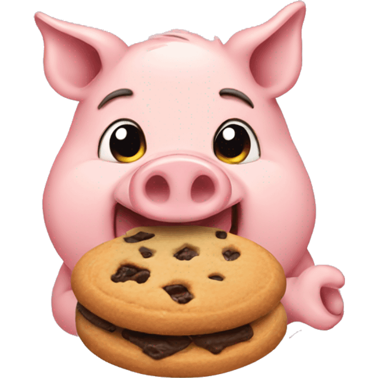 pig eating a cookie emoji