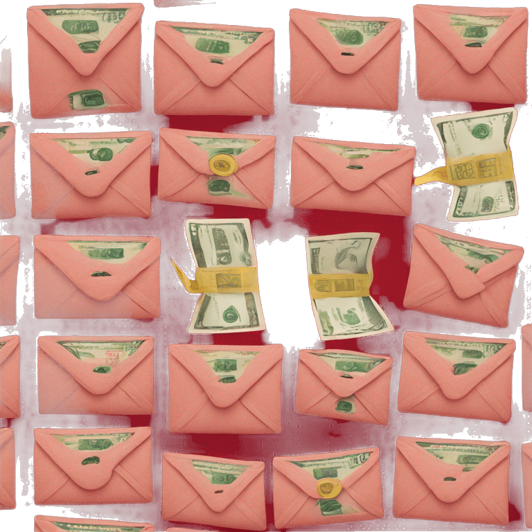 Red Envelopes emoji's stacked on top of each other like stack of money emoji