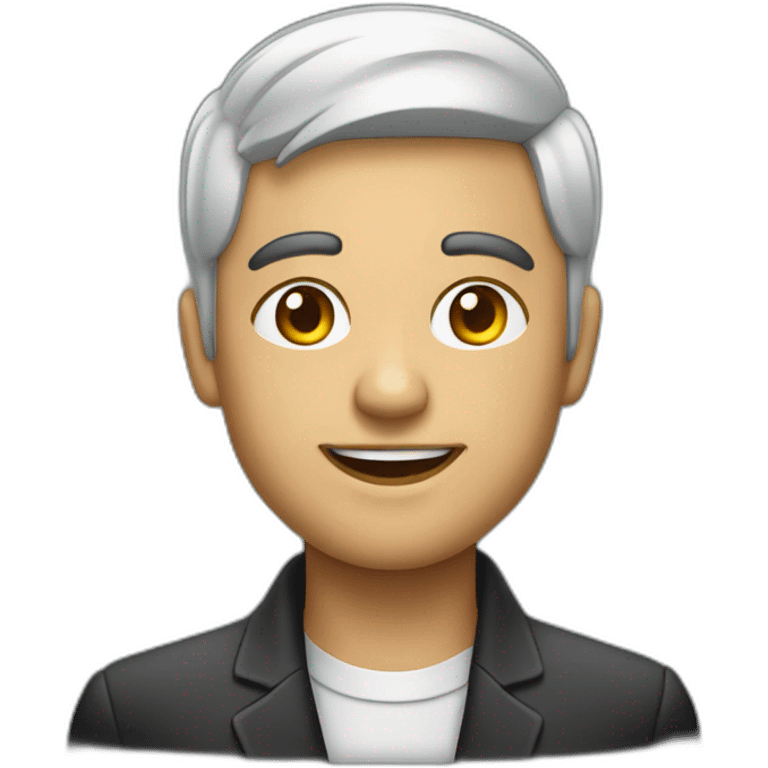 Empresario joven con su Mac emoji