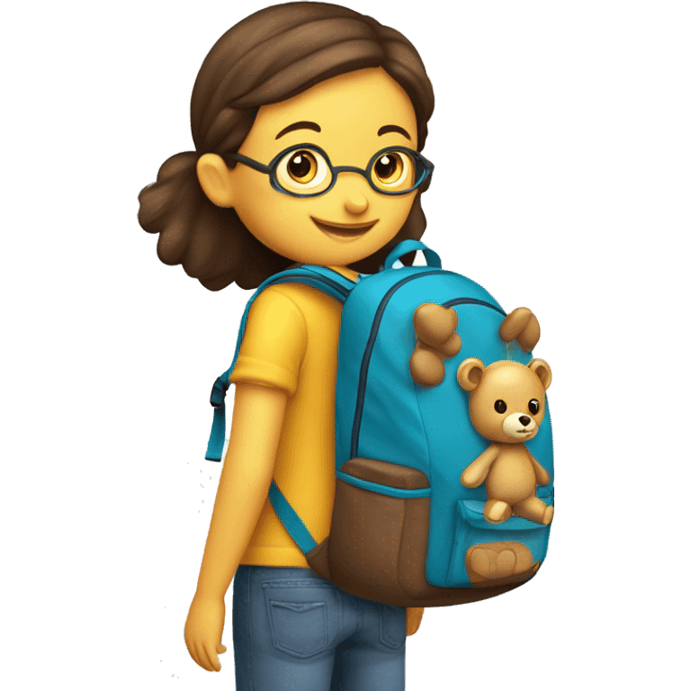 Rucksack für ein Kindergarten Kind Mädchen mit Teddy emoji