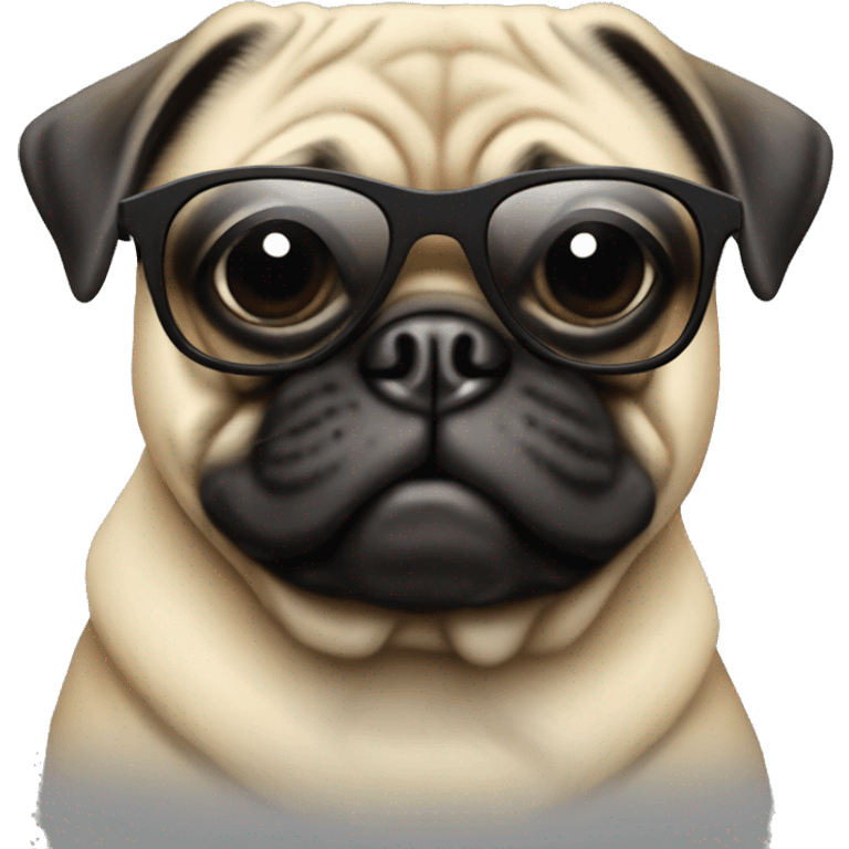 Pug with sunglasses  emoji