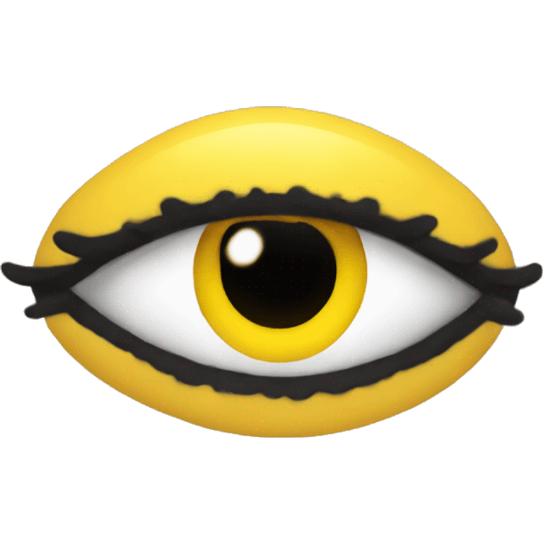 Yellow emoji with long lashes emoji