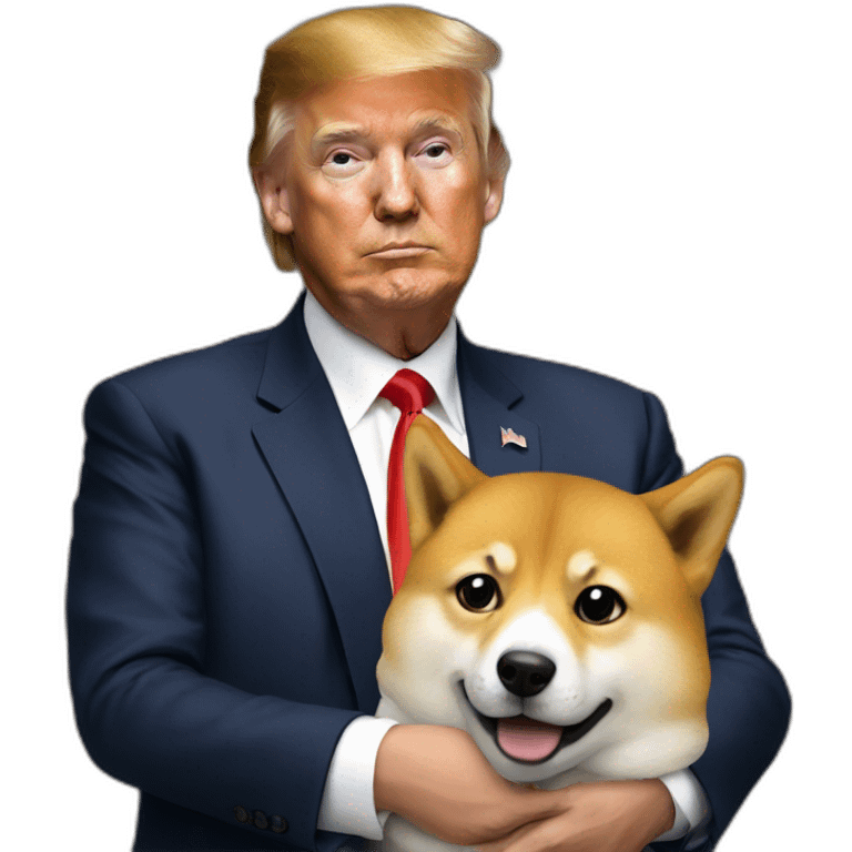 trump holding doge emoji