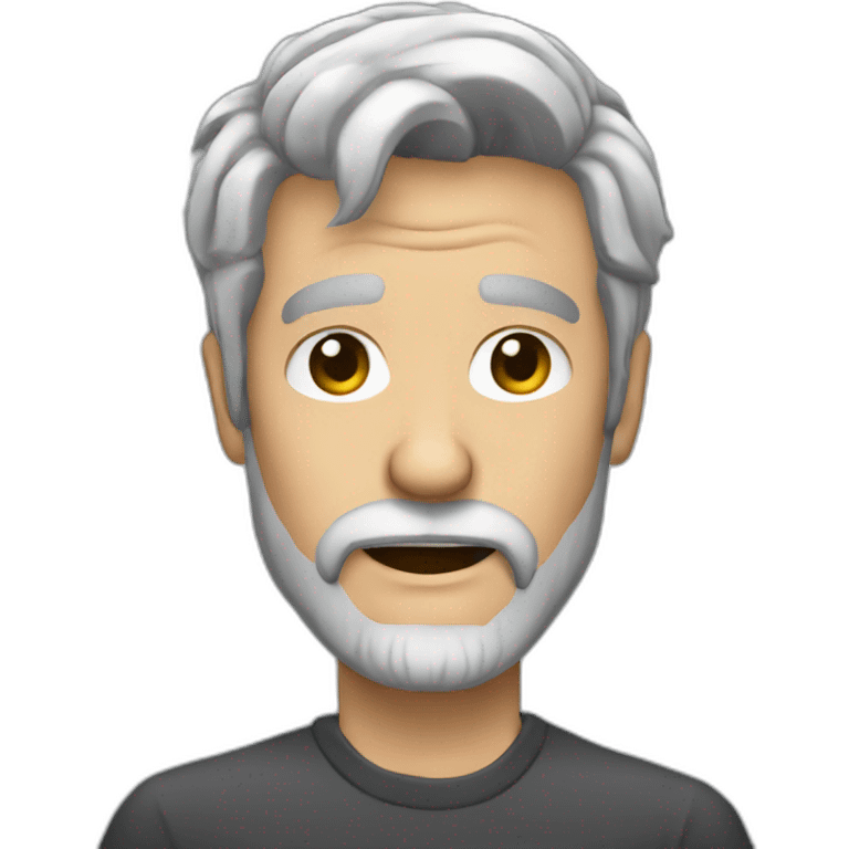 grey haired short beared headbanger emoji