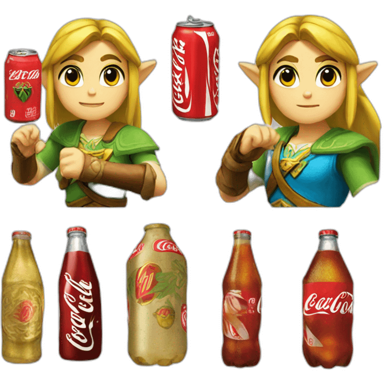 Zelda qui boit du cocacola emoji