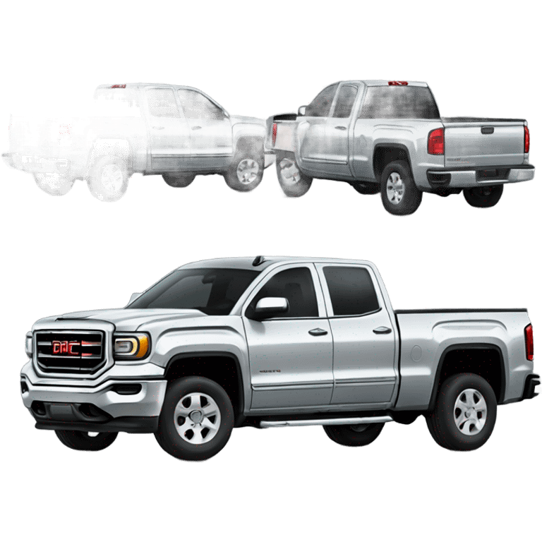 Silver GMC sierra 1500 SLE truck emoji