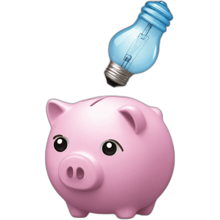 Idea bulb in piggy bank emoji