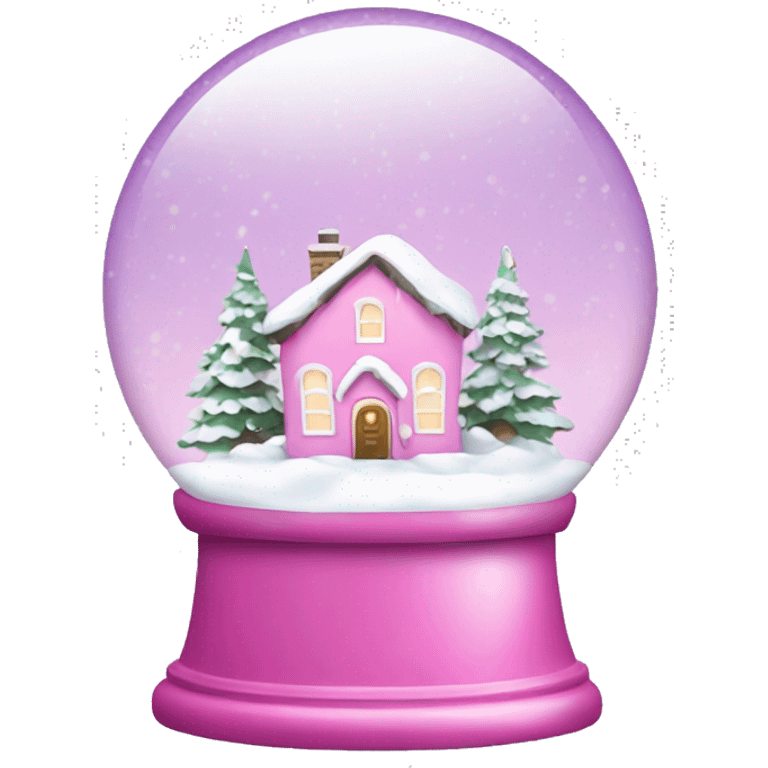 Snowglobe pink Christmas  with snow emoji