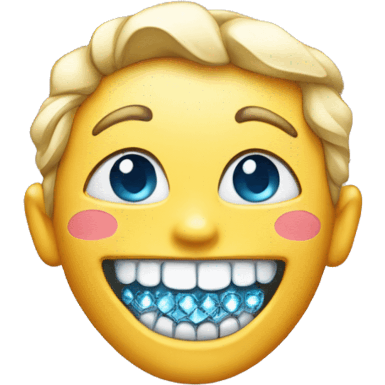 smiling face with diamond teeth emoji