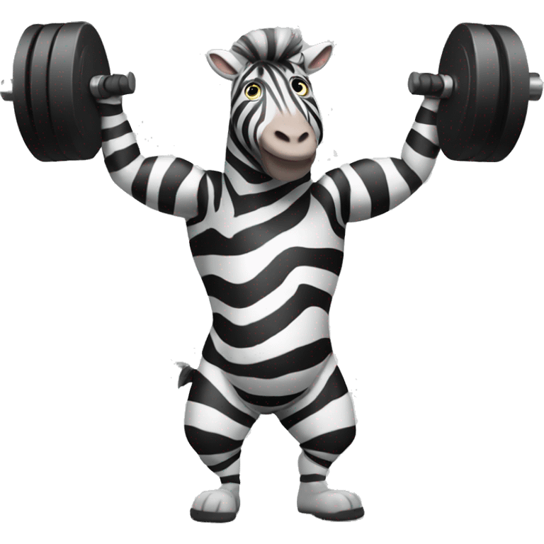 zebra lifting weights  emoji