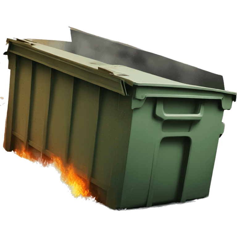 dumpster on fire rolling in river emoji