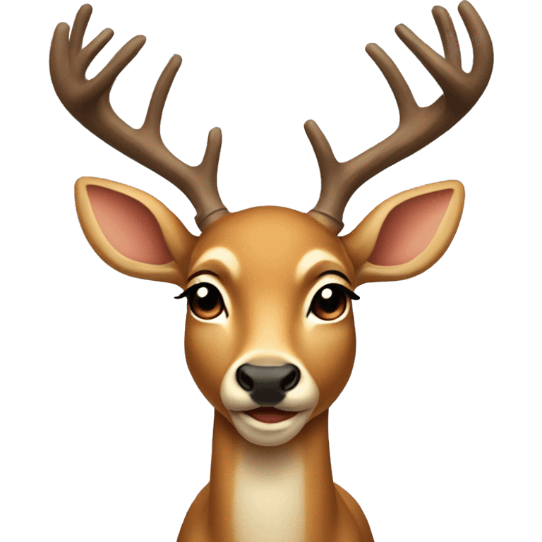 Deer with a bow on her head emoji