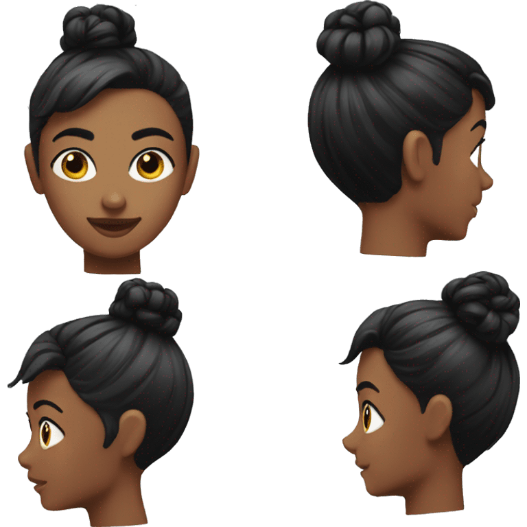 Black hair topknot  emoji