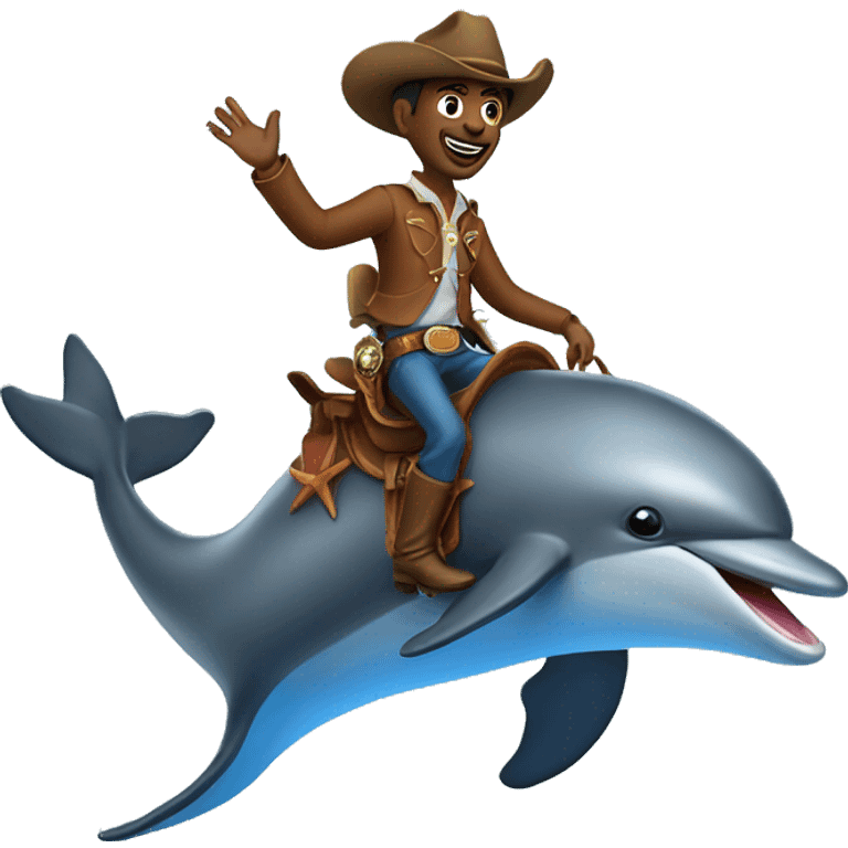 Cowboy riding dolphin emoji