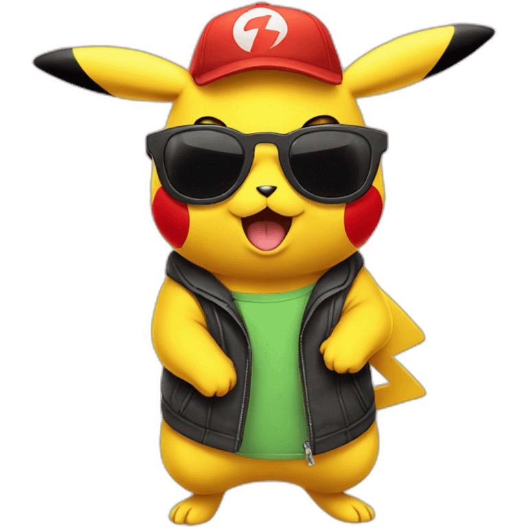 Pikachu with sunglasses emoji