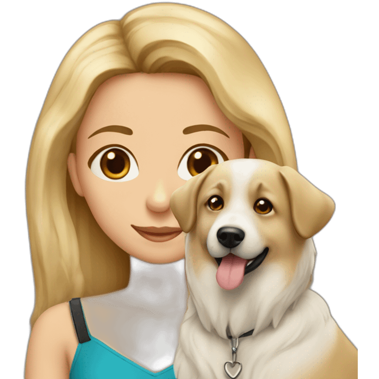 Herman shepherd dog with blonde beautiful girl emoji