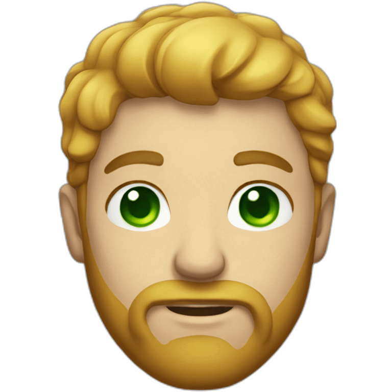 A guy with a light beard and green eyes emoji