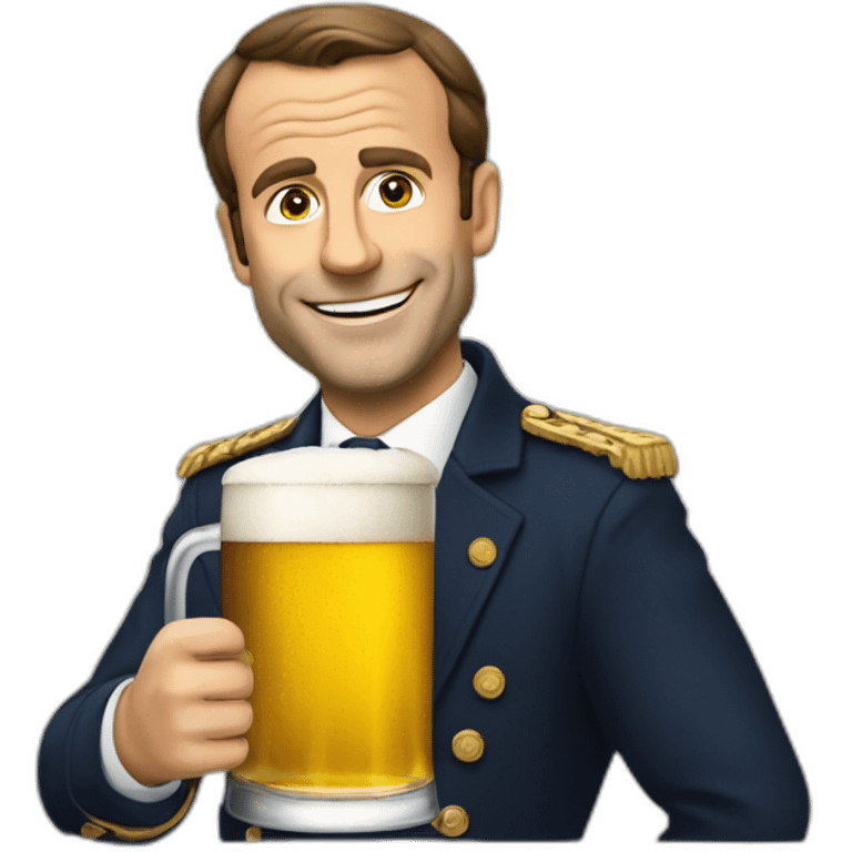 Macron qui boit une biere emoji